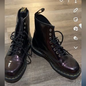 slightly worn ( maybe 3 times) Doc Martens unisex Sparkly black/purple